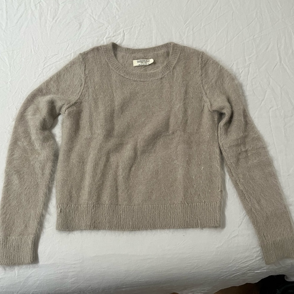 All Saints Mohair Sweater, Light Brown, Size US 6